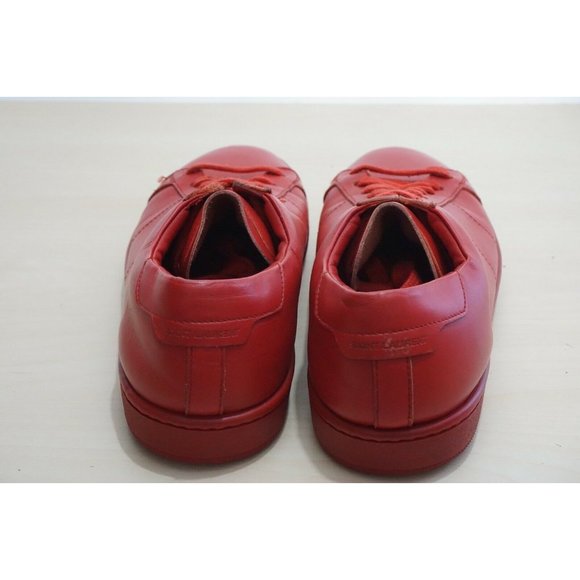Saint Laurent Red Court Classic Low Sneakers SL/01 Sz 41 / 8 Made in Italy - Picture 4 of 9